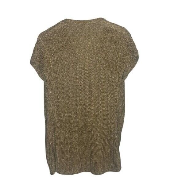 Calypso St. Barth Gold Metallic Knit Short Sleeve Sweater Size S - Picture 2 of 2